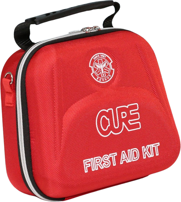 큐어메디 체온계와 상처치료연고가 들어있는 프리미엄 구급가방, 구급가방1호빈케이스+13종 기본구급용품추가, 1개