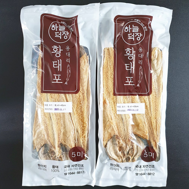 [25년햇황태/하늘덕장] 용대리황태포 10마리 특(41-43cm) - 국내건조, 1개, 660g