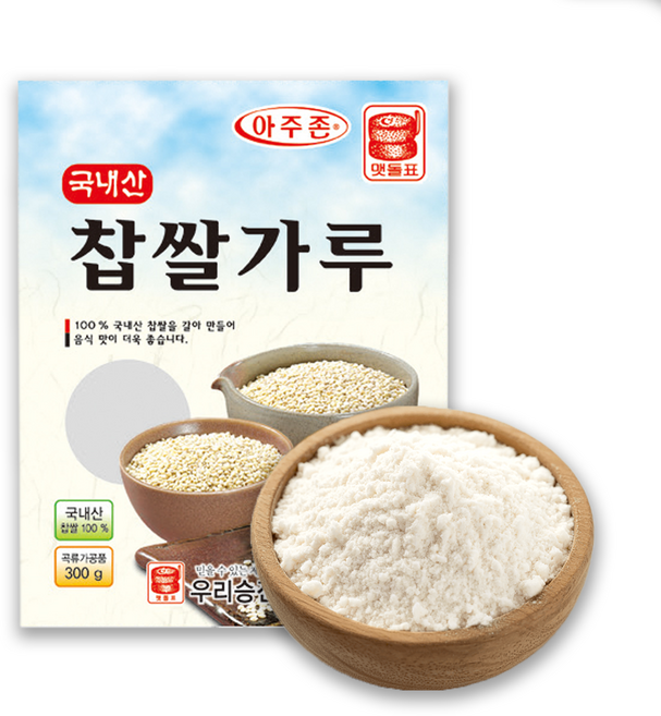 국내산 찹쌀가루 100%, 300g, 2개