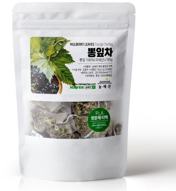 늘해찬 볶은 국산 뽕잎차 티백 전통차 허브차 삼각티백 대용량, 50개입, 1개