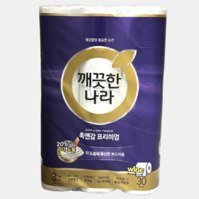 와이드 부드러운 촉감앤케어 집들이 30롤 물에녹는 30m, 1개