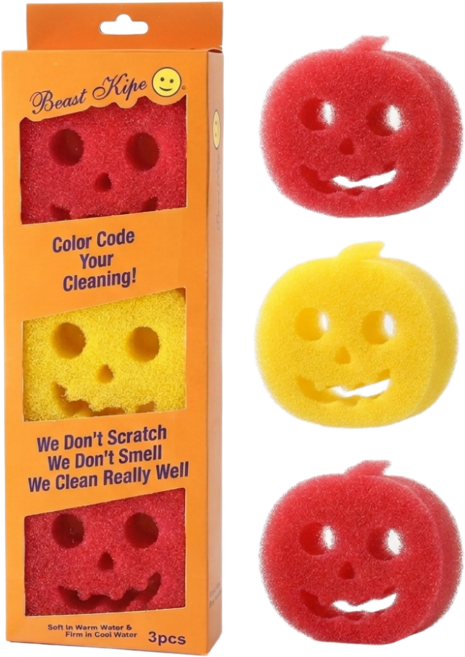 캐시파인드 설거지수세미 끈질긴수세미 주방수세미 스마일수세미 스크럽수세미, 1개, 3개