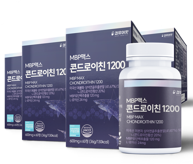 킵유어핏 미국산 저분자 상어연골 콘드로이친 1200 MBP 식약처 HACCP 인증, 60정, 4개