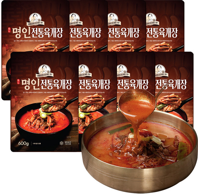 이가네식품 이재수명장 명인의 프리미엄 명인육개장 1-2인분, 8개, 600g