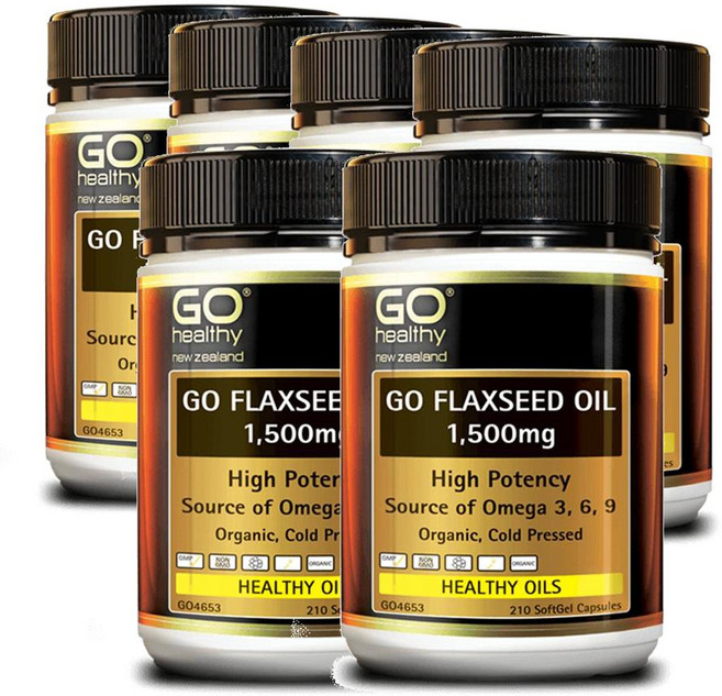 뉴질랜드 고헬씨 Go Healthy Flaxseed Oil 플랙씨드오일 아마씨유 1 500mg 오메가369 캡슐, 6개, 210정