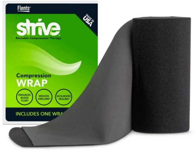 스트라이브 압축 25인치 x 60인치 테라피 랩 손목 팔 다리 발목 팔꿈치용 혈액순환 촉진 부기 감소 치유 가속 블랙 미국산, Black, 4" x 60" Wrap, 1개 - 쿠팡