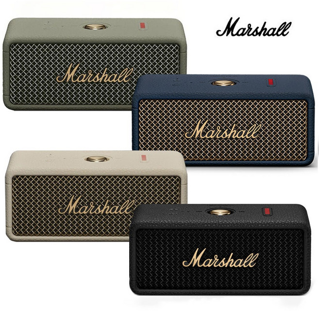 마샬 엠버튼3 미니 블루투스 스피커 포터블 소형 휴대용 캠핑 + 파우치, 클래식, Cream 크림, 1개