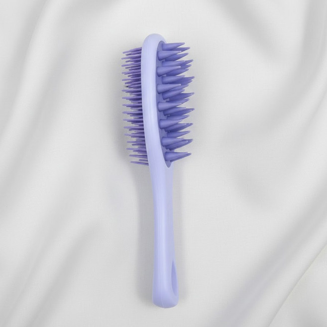 데일리온 양면 두피마사지 건식 습식 샴푸 브러쉬, 1개, 보라색