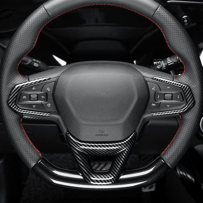 유투카 호환 트랙스 크로스오버 악세사리 튜닝 핸들프레임 커버, (Carbon-카본) D컷 핸들 3Pcs, 기타