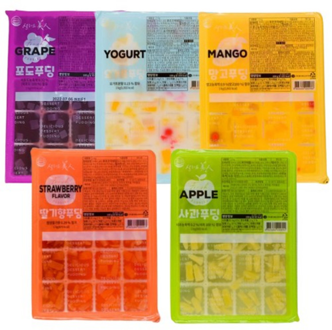 딸기 망고 사과 요거트 포도 푸딩 젤리 1kg 1+1 골라담기, 포도푸딩, 요거트푸딩