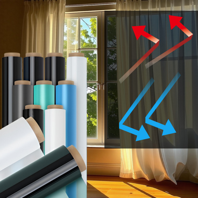 펨렛 창문 시선차단 단열 암막 열차단 반사 썬팅 필름 시트지 5M YH302, 투명브라운5m