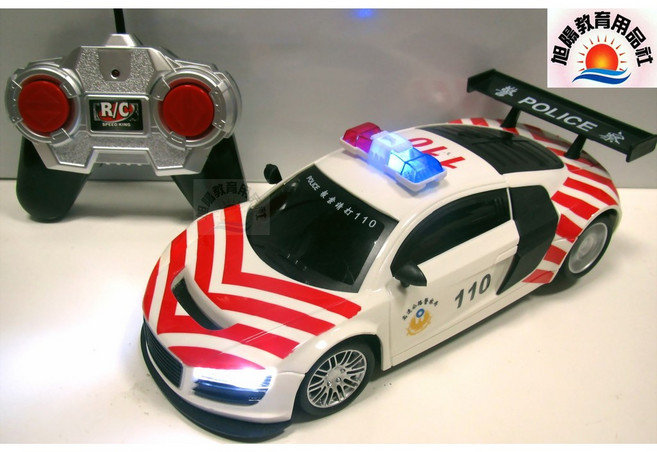 旭陽教育用品社 1:18 奧迪R8 遙控警車 模型帶閃爍警燈, 1個
