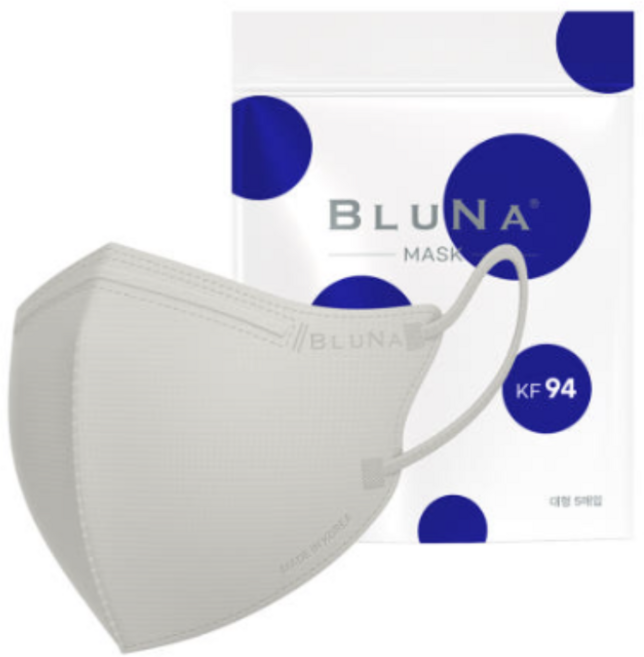 블루나 숨편한 새부리형 황사방역 마스크 대형 KF94, 5매입, 150개, 라이트그레이