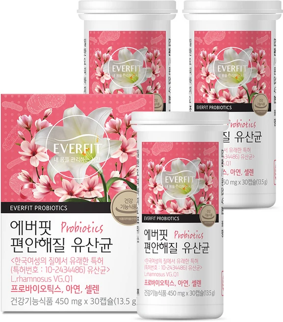 특허유산균 편안해질 유산균 장건강 프로바이오틱스 셀렌 아연, 30정, 3개 - 쿠팡