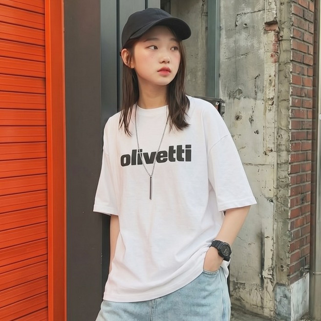 여름 아동주니어 올리브오버핏반팔티