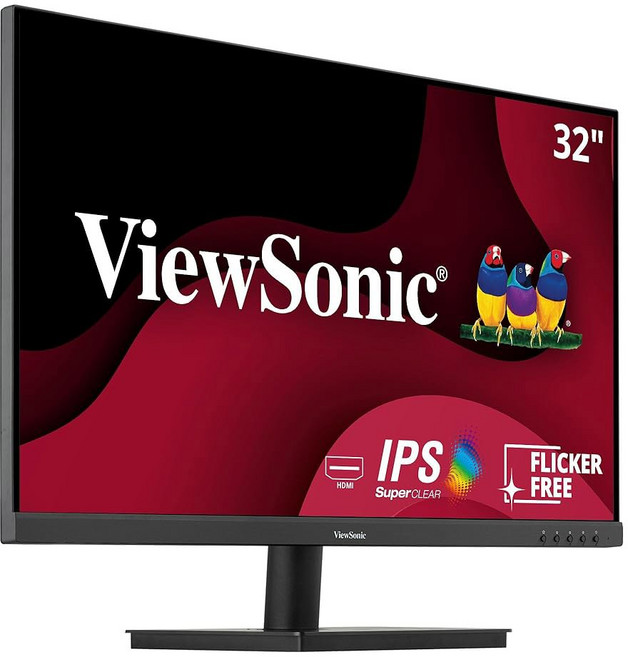 ViewSonic 뷰소닉 VA3209M 32인치 IPS 풀 HD 1080p 모니터 프레임리스 디자인 75Hz 듀얼 스피커 HDMI 및 VGA 입력 가정 사무용 블랙, 32-Inch