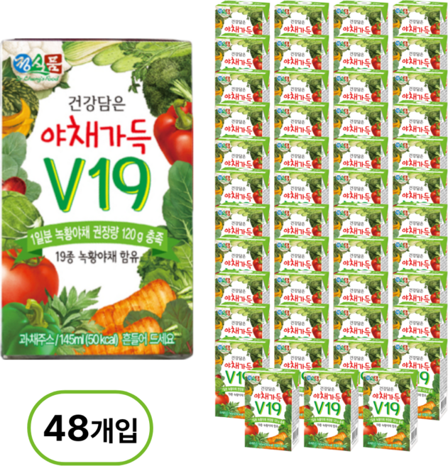 정식품 건강담은 야채가득 V19, 145ml, 48개