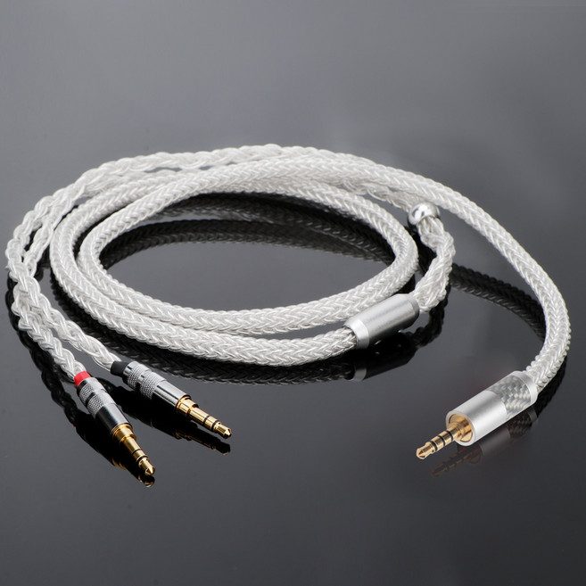 16코어 순은 듀얼 3.5mm 헤드폰 케이블 4PIN XLR 업그레이드 하이파이맨 아리아 HE1000se HE6se HE4xx용, 1.2 메터, [05] 3.5MM Balance, 1개