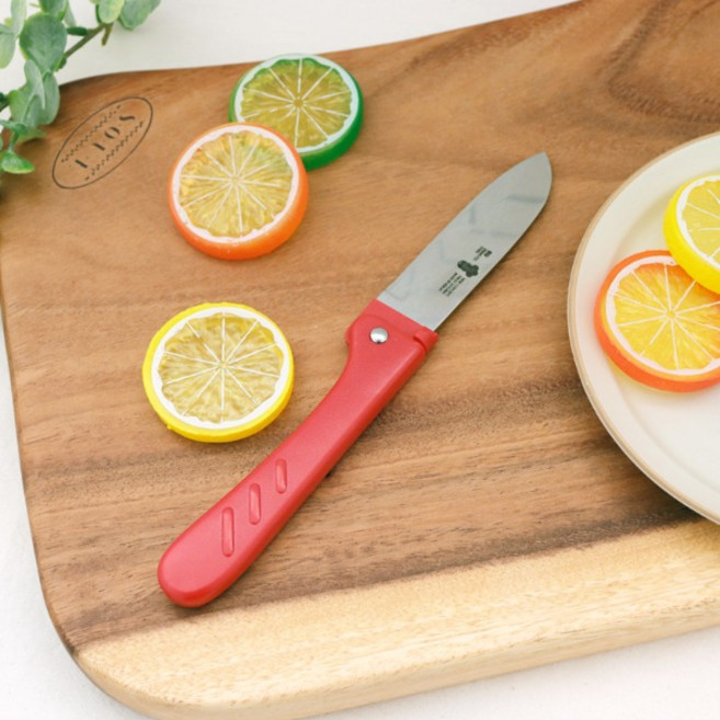 라쿠친 토마토 접는 과도 휴대용 접이식 나이프 과일칼 캠핑용 나들이 피크닉, 1개, 레드