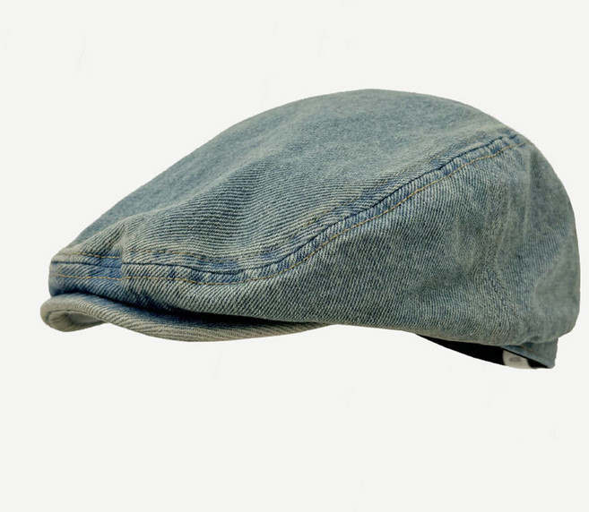 VITALO 남여공용 워시드 데님 헌팅캡 캐주얼모자 워싱헌팅캡 홍대모자 카페모자