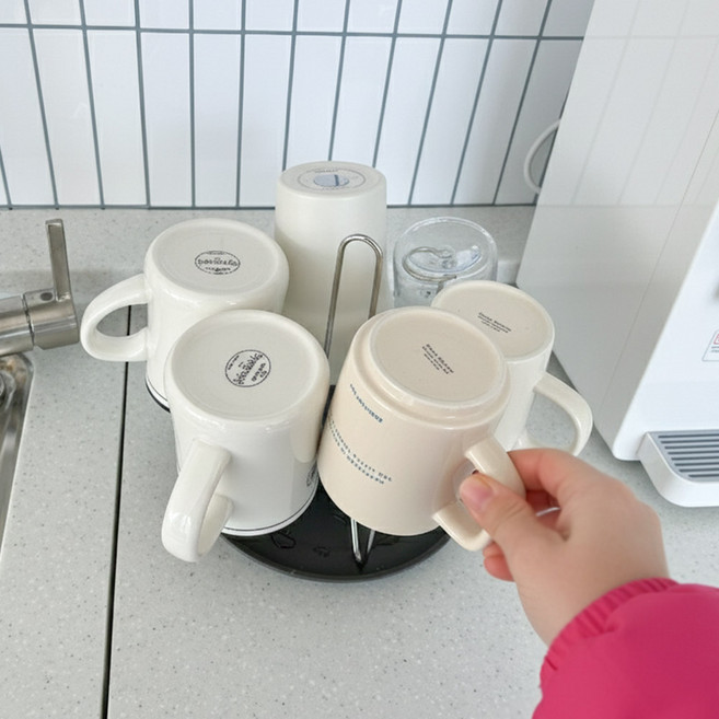 하이어데코 주방 컵 거치대 정리대 선반 싱크대 컵꽂이, 1개, 실버