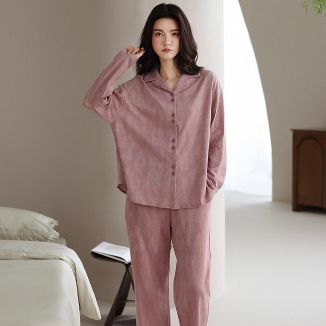 여성 100%순면 잠옷 세트 파자마 홈웨어 부드러운 편안한 수면잠옷