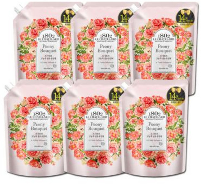 르샤트라 섬유유연제 피오니부케 리필1.6L x5개, 1.6L