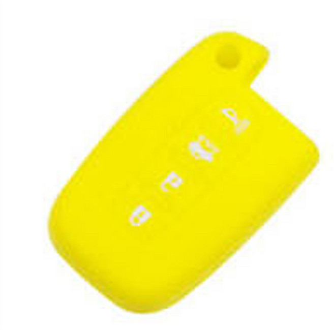 공용 국산차 현대 호환 기아 호환 실리콘 키케이스, 스마트4버튼, 옐로우, .