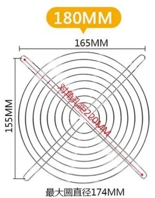쿠쿠스토어 냉각 팬 가드 금속 그릴 컴퓨터 커버 30mm, 12 180mm