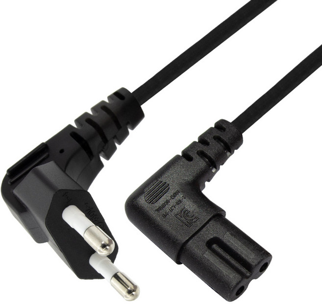 HDTOP 국산 8자 코드 전원 파워 케이블 양쪽 꺾임 블랙 5M HT-AC091, 1개