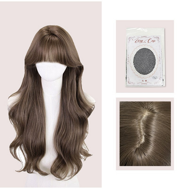 달빛코드 여성 가발 패션 이벤트 통가발 웨이브 생머리 긴머리, 1개, 코코아브라운