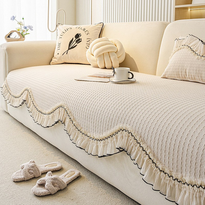 프렌치 레이스 감성 쇼파패드 3인용 4인용 미끄럼방지 예쁜 소파패드