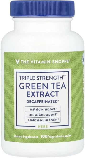 몸관리하세요 겨울입니다 The Vitamin Shoppe 녹차 추출물 3배 강도 디카페인 베지 캡슐 100정(캡슐 1정당 750mg) 특별관리진행, TheVitaminShoppe녹차추출물3배강도디카페인베, 1개, 100정 - 쿠팡
