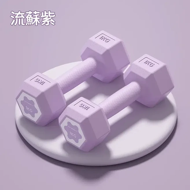 AIMISHI 女士健身小啞鈴, 紫羅蘭1KG*2 力氣小的青少年 / 老人使用, 1個