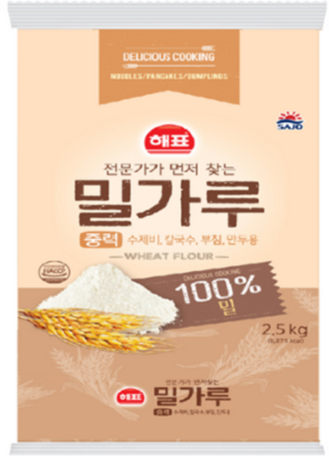 해표 중력 밀가루, 2.5kg, 3개