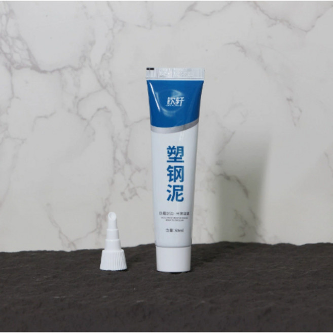 塑鋼泥 水泥填縫劑 水槽防水膠 修補漏水密封膠 陶瓷填縫膠 磁磚填縫劑 封邊填縫, 1個, 塑钢泥【60ml】+【尖嘴】