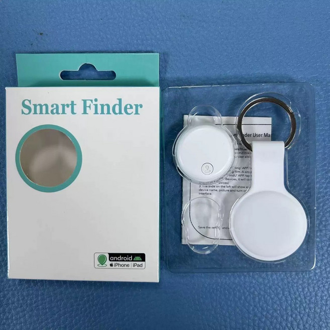 Smart Finder 藍芽定位防丟器 追蹤器 迷你定位器 蘋果安卓通用, 乳白色【贈同色皮套】, 1個