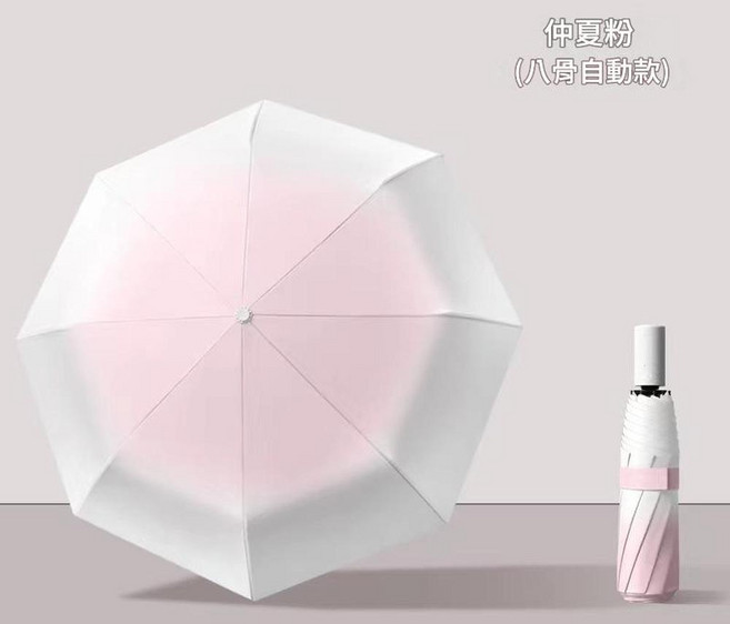 超輕全自動UPF50折疊雨傘 漸變色 高效能防曬 16骨