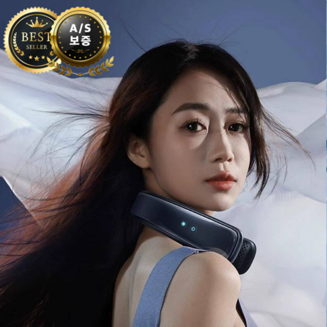 Icora 초강력 스마트 넥밴드 휴대용 에어컨 급속 냉각 무선 목걸이선풍기 대용량 배터리 스포츠선풍기, 프리미엄 네이비, 202604N