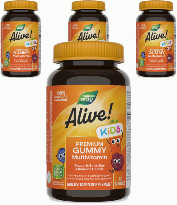 네이쳐스웨이 얼라이브! 키즈 프리미엄 멀티비타민 구미, 90정, 4개