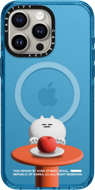 케이스티파이 CASETiFY 아이폰 15 프로 맥스 맥세이프 호환 임팩트 케이스 SOSO HUNGRY APPLE - 매트 블랙, {Size} {Color} -  청록색, 청록색, 1