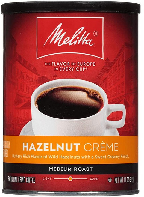멜리타 헤이즐넛 크림 향 커피 미디엄 로스트 초미세 분쇄 11온스, Hazelnut Crème