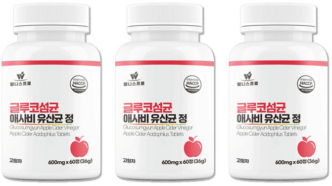 웰니스프로 글루코섬균 웰프 애사비, 3박스, 60정