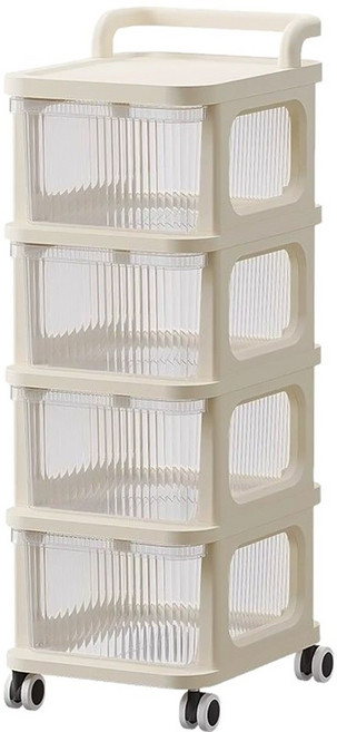 SSOK-DARM 쏙담 이동식 다용도 트롤리 수납 서랍장, 혼합색상, 4단