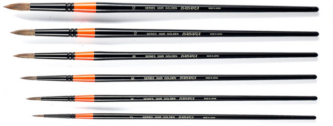 바바라 300R 수채화붓 6본조 세트 (2 4 6 8 10 12호), 단품, 단품