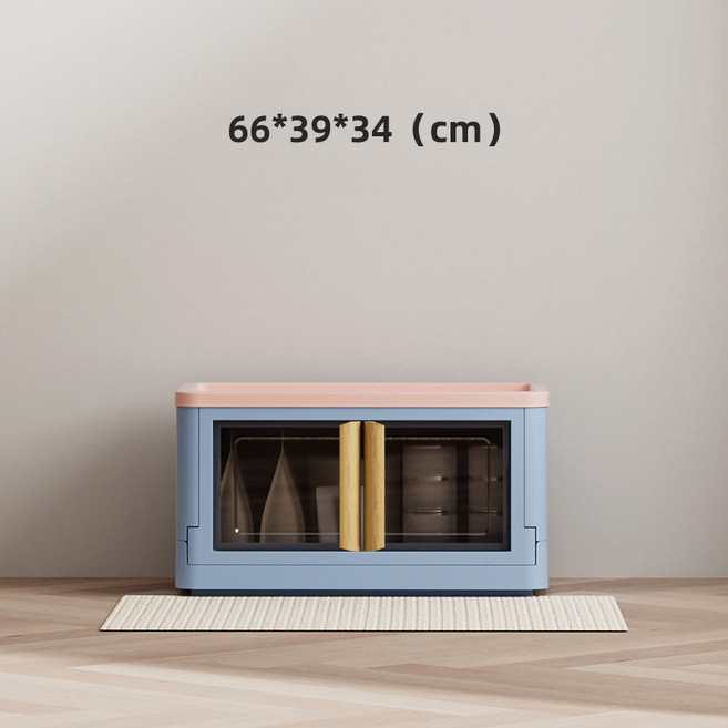 HANTAO 고양이 가구형 화장실 캣 하우스 겸용 조립식 애견 용품 수납 다기능, 수납함(66*39*34cm), 블루, 1개