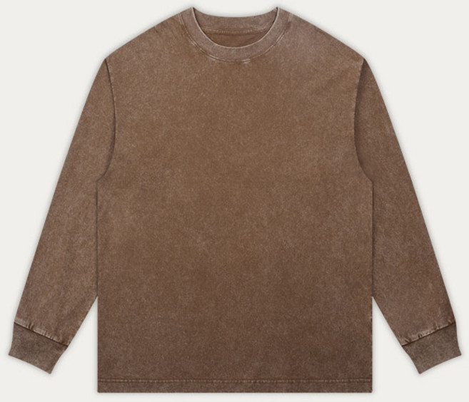 CBHV 남자 순면 긴팔티셔츠 빈티지 워싱 티