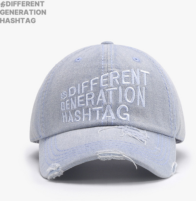 해시태그 남여공용 빈티지 스포츠 캐주얼 데님 청 야구 볼캡