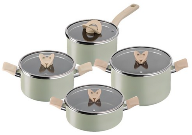 테팔 인덕션 티타늄 블라썸 냄비 세트 4개, 민트혼합, 양수냄비20+편수냄비18+양수냄비24+전골냄냄비24cm, 1세트