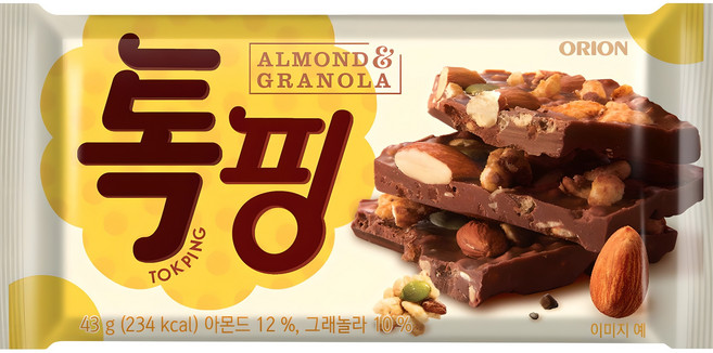 오리온 톡핑 아몬드 & 그래놀라, 43g, 1개